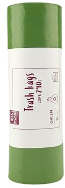 IDEA HOME-10 Stück LDPE Müllsäcke Abfallbeutel Mülltüten Kehrichtsäcke Entsorgung Mülltrennung Grün 240L