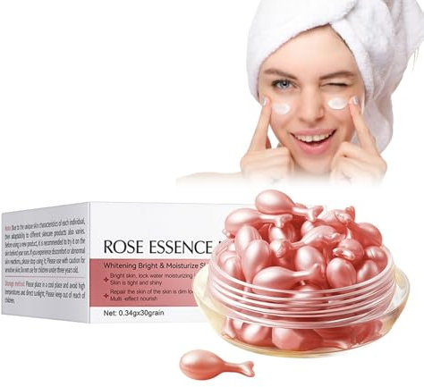 Rose Extract Capsule Face Serum - Moisturiser Face Women - Face Werum for Women - Rose Essence,Collagen,Tocopherol,Glycerin Face Moisturiser - Dark Spot Correcting Glow Serum - Face Care - Serum Face