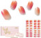 NAILOG Semi Cured Gel Nail Strips, 34 pcs Salon-Quality Gel Nail Stickers, Long Lasting Nail Wraps for Women with Soft Gel Finish, Pink Aurora