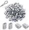 50 Stück Seilklemmen, Quetschhülsen, Aluminium Crimpschlaufe Vorgeformte alu Pressklemmen, Drahtklemmen Doppelhülsen für Gummiseil 8mm Expanderseil, Würgeklemmen (0,78 x 0,48 Zoll)