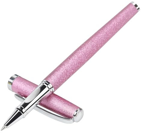 Zalantan tintenroller,luxuriöser rollerball pen,ausgefallene Stifte Kugelschreiber Glattes Schreibgefühl stilvolles Design müheloses Schreiben Geschenkbox mit 0,5 mm schwarzem Extra 2 Refill (PINK)