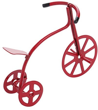 KOMBIUDA Mini Tricycle Deko Rote Miniatur Dreirad Spielzeug Für Kinderzimmer Und Mini Möbel Ornament
