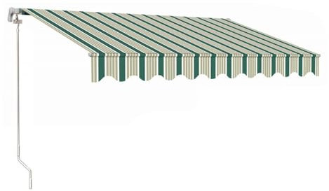 La zappa Tenda da sole avvolgibile a barra quadra stondata (Verde/Bianco, 300 x 200 cm)