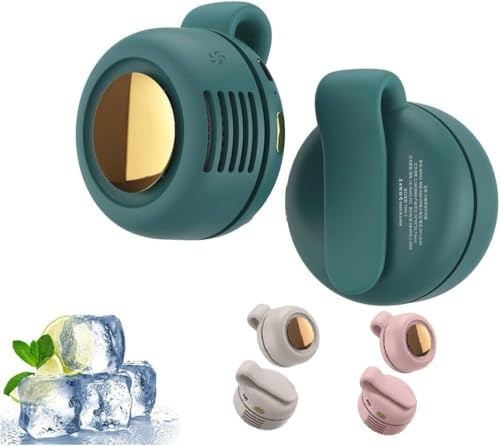 Small Clip Fan, Portable Bladeless Mini Fan for Shirt/Waist – Silent 3-Speed Personal Cooling Fans, Compact & Lightweight Clip-on Whirlwind Fans for Office/Outdoor (Green)