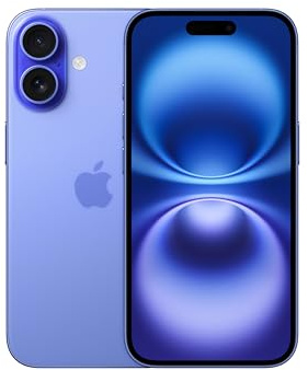 Apple iPhone 16 128 GB: 5G Mobile phone with Apple Intelligence, Camera Control, A18 Chip and a Big Boost in Battery Life. Works with AirPods; Ultramarine (Renewed)