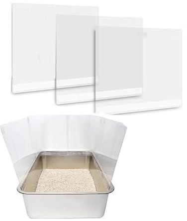 Correa Cat Litter Box Pee, High Sided Litter Box Splash Guard, Seamless Urine Leakage Enclosure for Open Top Litter Pan