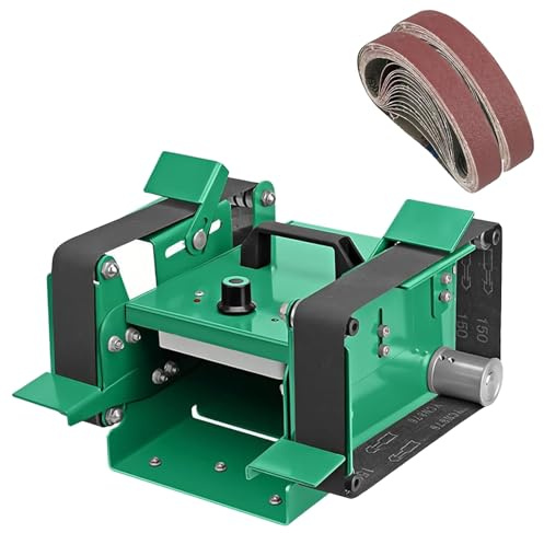 Smerigliatrice da banco a doppia testa, levigatrice a nastro elettrica da 1950 W con 20 nastri abrasivi, velocità regolabile da 800 a 12000 giri/min, lucidatura multiangolo