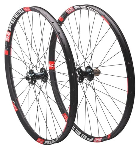 QHYRZE 26 27,5 29 Mountainbike Laufradsatz Scheibenbremse Fahrradlaufrad Boost MTB Laufrad Steckachse Vorne 15x110mm Hinten 12x148mm Felge 32H, Für 7-12s HG-Kassette(Black,29'')