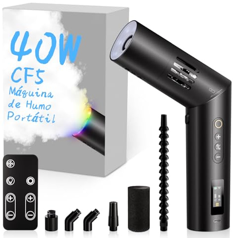 COLBOR Portable Fog Machine 40W with Remote Control, CF5 Mini Handheld Smoke Machine for Photography, Small Fogger Haze Maker for Indoor Outdoor Halloween Party Cosplay, Rechargeable Fog Machine