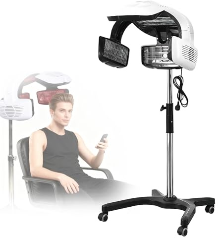 Casque Chauffant Professionnel Sur Pied, Casque Sèche-Cheveux avec Minuterie pour Salon de Coiffure, Hauteur et Température Réglables, pour Naturel Frisé Cheveux Traitement Outil 800 W 220V