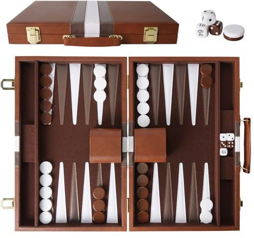 Backgammon, Maletín de Viaje para Back-Gammon de 15 Pulgadas