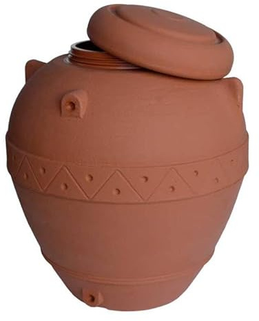Serbatoio Cisterna per Acqua Piovana in Plastica Resistente al Gelo - Orcio Giara Decorativa Effetto Terracotta 1000 Litri in Polietilene Made in Italy
