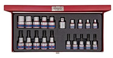 King Tony 7120PR Coffret de Douilles Torx avec Accessoires, 0.375/0.5 Taille, Lot de 20