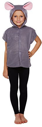 HENBRANDT Children’s Grey Mouse Costume World Book Day School Play Pantomime Halloween Xmas Nativity Animal Fancy Dress Outfit for Kids Fancy Dress for Girls and Boys (Age 10-12)