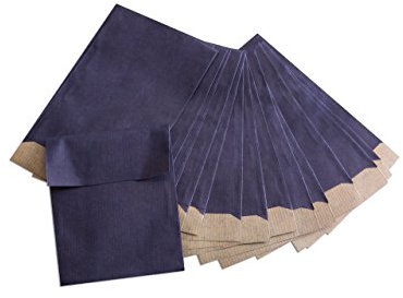 Logbuch-Verlag 100 kleine DUNKELBLAUE BLAUE Papiertüten 13 x 18 cm flach Umschlag Papierflachbeutel Kraftpapier Verpackung Mitgebsel give-away