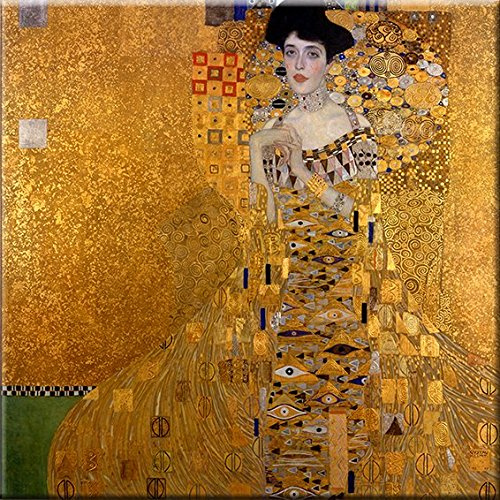 time4art Gustav Klimt Print Canvas Bild Bildnis Adele Bloch-Bauer I Woman in Gold auf Keilrahmen Leinwand Verschiedene Größen (80x80cm)