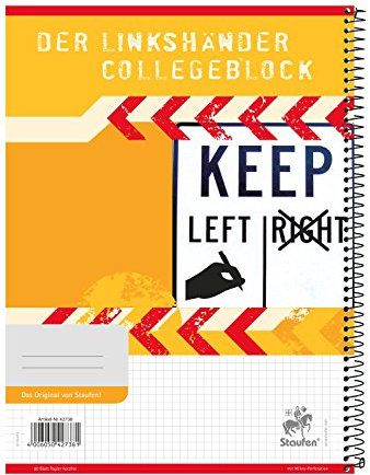 Staufen 4006050007699 Collegeblock, Linksh, A4, 10er Pack, 80Bl, Lin22, 70 g, kariert Innenrand