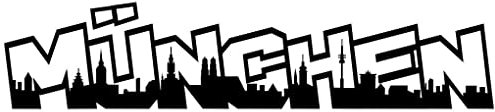 Samunshi® Wandtattoo München Schriftzug Skyline Graffiti schwarz