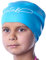 Cuffia Piscina Bambini per Capelli Lunghi - Cuffia Nuoto Per Bambine e Bambini con Capelli Lunghi, Ricci, Trecce o Dread - 100% Silicone Ipoallergenico Impermeabile (Acqua Blu M)