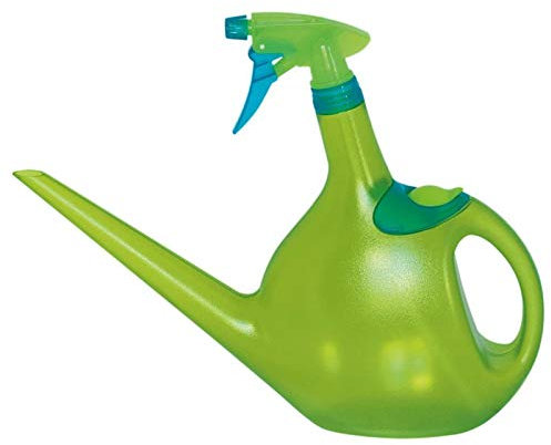 Geli Spraycan SPR?herkanne 1,3 l Gie?kanne Handdruck Kanne Transparent Gr?n