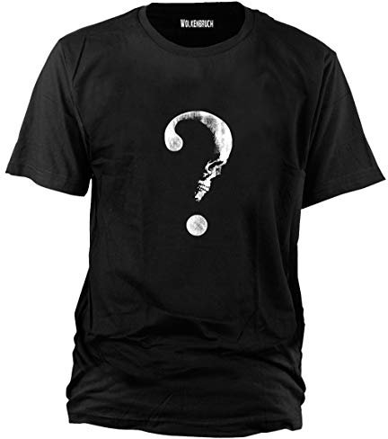 Wolkenbruch T-Shirt Totenkopf Fragezeichen Why (Schwarz, M)