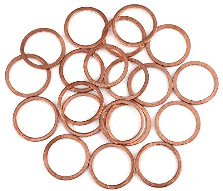 X AUTOHAUX 20pcs Joint Cuivre 22x27x1.5 mm étanchéité Joint Torique Voiture