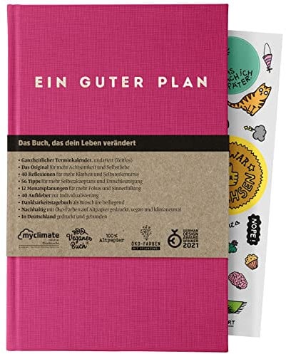 Ein guter Plan Zeitlos | Ganzheitlicher undatierter Terminkalender für mehr Achtsamkeit und Selbstliebe | A5 Planer (Bonbon)