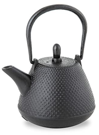 NOREN Cast Iron Teapot, Nanbu Tekki Teapot, ARARE - Dome Type, Made in Japan, 13.53 fl oz, Black