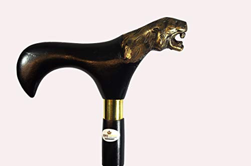 Gehstock Spazierstock Wanderstock Edelholz Messing Knauf Kapitänsstock Tiger 92cm Walking Stick