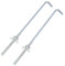 X AUTOHAUX Pair 21cm x 0.6cm Car Battery Hook Clamp Bolt Silver Tone