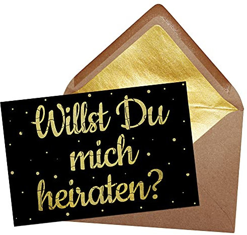 PR Print Royal Foto-Puzzle - Willst du Mich heiraten? - inkl. Briefumschlag mit Gold-Inlay - Geschenk Heiratsantrag, zur Hochzeit & Verlobung - 24 Teile