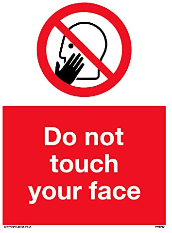 5 Stück – Do not touch face Schild – 150 x 200 mm – A5P