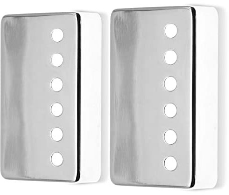 Cheerock Humbucker-Abdeckung für Humbucker, Chrom, 50/52 mm, passend für die meisten Epiphone Les Paul, 2 Stück (Silber)