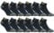 Caterpillar 12 Paar Sneaker Arbeit Socken Knöchelhöhe - Fersenzehenverstärkung - Fußgewölbestütze - Baumwolle (Blau, 43-46)