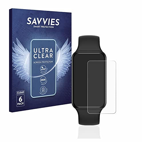 savvies Protector Pantalla para Huami Amazfit Band 7 6 Unidades - Película Ultra Transparente