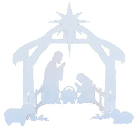 Krippen-Sets für Weihnachten im Freien, Weihnachten, Heilige Familie, Hofdekoration, Krippe für Höfe und Rasenflächen, 49,6 x 45,7 x 27,6 cm