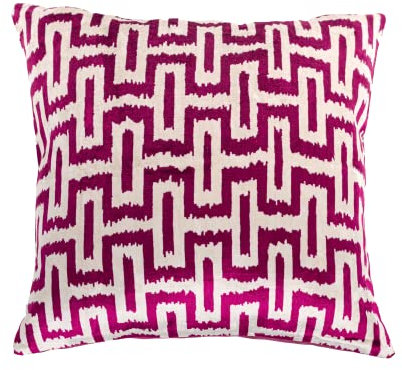 GALEYAN Federa per cuscino in velluto di seta fatta a mano, per divano singolo, 43 x 43 cm, federa in seta bianca per decorazione della stanza, federa per cuscino per divano, federa per cuscino fucsia