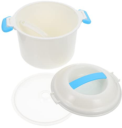 Máquina de arroz para microondas, olla de arroz para microondas, vaporera de verduras, portátil, de viaje, extraíble, antiadherente, utensilios de cocina para cocinar sopa, arroz, guisos, avena, 18 x