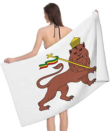 Serviette Lion De Juda Emblème du Serviettes De Toilette Microfibre Bath Sheet Multifonctionnel Débarbouillettes pour Femmes Enfants Spa,80X130Cm