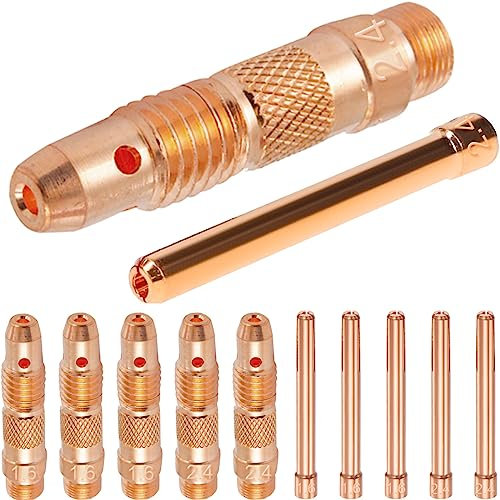 EATBALE TIG Welding Torch Accessories Kit Collet Body 10N31 & 10N32 (1/16 & 3/32) Collet 10N23 & 10N24 (1/16 & 3/32) Consumables Kit for TIG Welding Torch WP-17/18/26 (12Pcs)