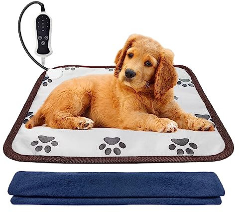 GOLOPET Pet Heating Pad,Medium 18x18inches for Dog Heat Pad,Waterproof Thermostat Electric Heated Mat,Puppy Heat Pad with Removable Cover for Small Animals