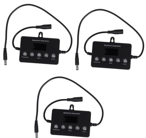 iplusmile 3stücke Aquarium Controller Mit Timer-funktion Intelligente Dimmer-steuerung Für Aquarienbeleuchtung Schwarz Mit Lcd-display Mehrdimensionales Dimmlicht Sanfte Helligkeit Kompakt