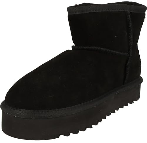 piece of mind. Damen Schuhe Plateau Winter Leder Boots 264-713 gefüttert (Black, EU Schuhgrößensystem, Erwachsene, Numerisch, M, 38)