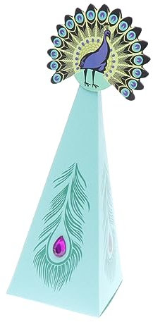 DIYEAH 40 Stück Kartons Dreiecks- Süßwarenbox. Geburtstagskind-Abzeichen Geschenkboxen für Geschenke Hochzeits-Süßigkeiten-Fall Bonbonschachteln Gastgeschenke Hülse Pfau Fudge