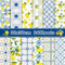 24 Blatt Zitronen-Scrapbook, Papierblock, doppelseitig, blaue Fliesen, gelbe Zitrone, gemustert, dekoratives Bastelpapier für Kartenherstellung, Fotoalbum, Tagebuch, Basteln, 30 x 30 cm