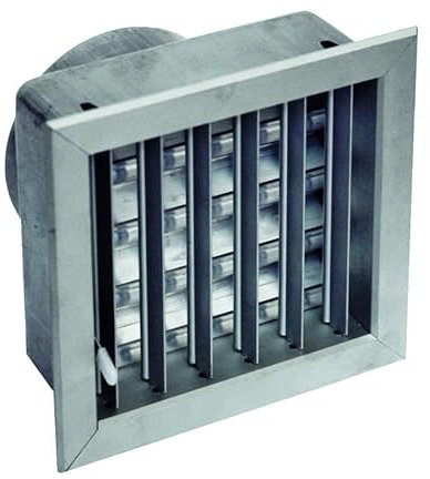 Bocchetta in alluminio con alette mobili per caminetti bocc.x caminetti c/alette-serranda regol b 120 h 120 att.dn80