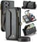 UFinetech Crossbody Wallet Case Hülle für iPhone 13 Pro Max - RFID-Blockierung, Kabelloses Laden, Stoßschutz, Verstellbarer Gurt, Kartenfächer, PU-Leder, Integrierter Ständer, Schwarz