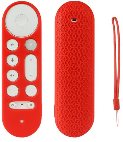 SEIAIYG Case Compatible with Google TV Streamer 4K TV 2024, Lightweight Soft Silicone Remote Control Case Cover, Non-Slip, Shock Absorption - Red