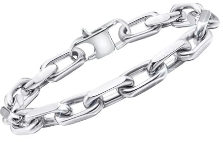 VNOX Armband Herren Silber Edelstahl : Geschenk für Ihn Armbänder Gliederarmband, Geschenk für Papa Männer Ehemann Sohn, Armband für Bruder Vatertag Geburtstag 21cm