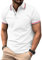 geeksport Men's Polo Shirt Short Sleeve Golf Polo Outdoor Breathable Tops for Mens Sports T-Shirt Work Tee White M
